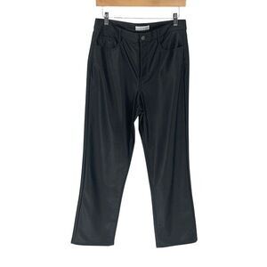 LOFT Womens High Waist Imitation Leather Straight Leg‎ Pants Black Size 29/8